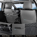 FLORICH Car Seat Covers Front Seat Cover Waterproof Faux Leather Seat Covers for Cars Premium Car Seat Protector Interior Covers Cushion Universal Fit for Most Car Truck SUV, Gray&Black