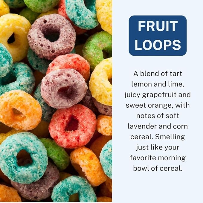 CE CRAFT Car Air Freshener Diffuser, Fruit Loops, 4 Pack Air Deodorizer for Essential Oils, Long Lasting Car Diffuser Bottle, Reusable Jar, Multicolor