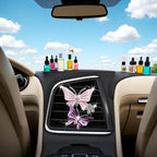 Car Air Fresheners Vent Clips for Women, Cute Dual Butterfly Diamond Rhinestone Sparkly Bling Air Freshener Accessories