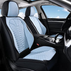 Coverado Seat Covers, Leather Seat Covers for Front Seats, Black and Blue Car Seat Covers, Waterproof Car Seat Protectors, Auto Seat Cushion, Front Driver Seat Cover Universal Fit Most Cars SUV