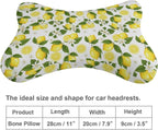Car Neck Pillows Bone Shape 2 Pack Headrest Fit for Cars Pillow for Home and Office Chair Nap/Neck Pain Relief, Compatible with Yellow Lemon