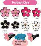 Daisy Flower Car Air Freshener Vent Clips, 8 Pcs Cute Car Accessories for Women Interior, Girly Decor Essentials, Truck Accessories, for Bathroom Office Pet Houses (Pink,White,Black,Red, 3.1cm, 2.9cm)