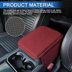 Leopard Cheetah Print African Animal Hunting Auto Center Console Armrest Pad, Car Center Console Cover, Auto Accessories Soft Comfort Armrest Cover Cushion Mat Fit for Most Cars (Burgundy)