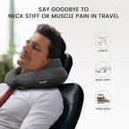 Inflatable Neck Pillow, Premium Travel Neck Pillow for Airplane Headrest Sleep - 3rd Generation, Double Comfort Plane Pillow for Long Flight