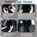 Macarrie 2 Pcs Car Neck Pillow Plush Butterfly Bow Car Headrest Pillow Comfortable Seat Neck Support Cute Car Head Rest Accessories for Driving Travel Driver Chair Girl Style Interior Decor (Black)