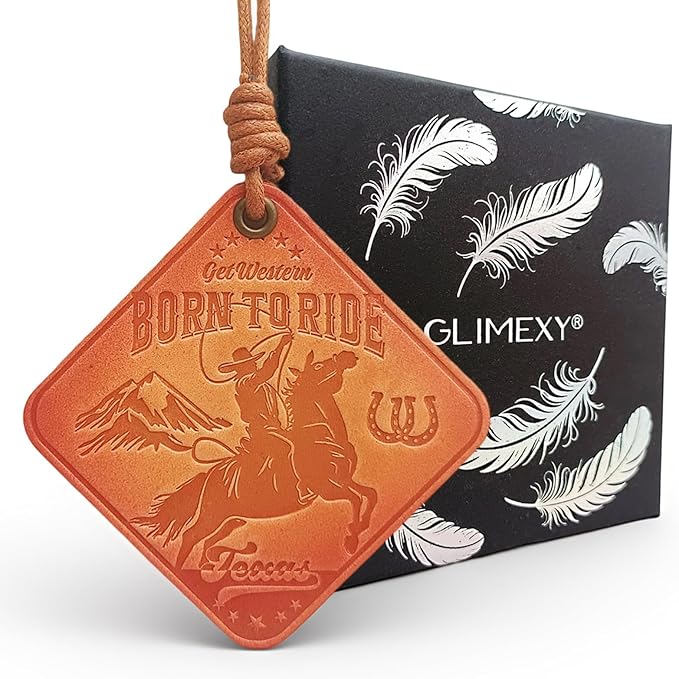Leather Car Air Freshener Hanging for Cowboy Texas Souvenirs Western Car Accessories Cowboy Gifts for Men Leather Car Scent Western Gifts for Men