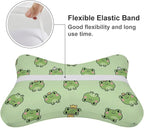 Car Pillow for Neck Pain Relief Support, Compatible with Cute Frog Memory Foam Car Neck Pillow for Car Seat with Adjustable Strap, 2 Pcs Car Headrest Pillow for Ergonomic Design