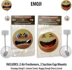 2PCS Car Air Fresheners | The Air Freshener That Swings Back And Forth | Emoji, Cute | Scents Include, Lemon, Cherry, Lilly and Lavender (Emoji)