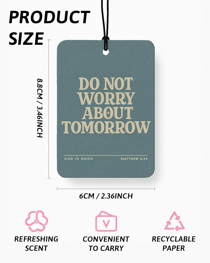 Christian Faith Car Air Freshener 4 Pcs Coconut Scented, Christian Car Accessories Mirror Decor for Women, Inspiration Bible Verse Floral Hanging Air Freshener for Cars Closet Drawer Books