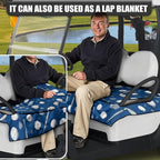 Biyejit Golf Cart Seat Covers with 4 Pockets Golf Cart Seat Towel Blanket Fits 2-Seat Golf Carts, Golf Cart Accessories