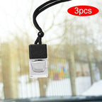 3 Pcs Hanging Car Air Freshener Empty Car Diffuser Bottles, Car Air Freshener Ornament, Essential Oils Diffuser Bottles Remove Auto Odor Fresh Air for Auto Interior Home Office Decor, Transparent