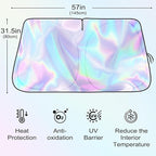 Iridescent Sun Shade for Car Windshield, Foldable Universal Car Windshield Upgrade Sunshade Enhanced UV Rays Reflective Sun Visor Shade Keeps Vehicle Cool