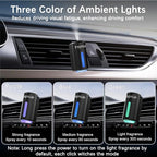 Smart Car Air Freshener, Car Air Freshener Diffuser with 3 Adjustable Light Modes, Rechargeable Aromatizante para Carro with 8pcs Essential Oil, Long-Lasting, Black