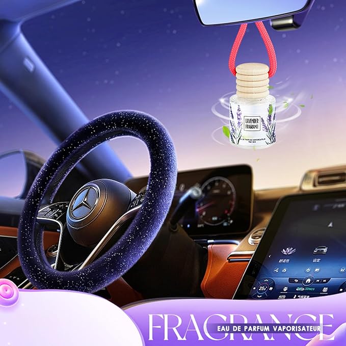 Car Air Freshener Diffuser, Hanging Car Scents Air Freshener, Car Fresheners Long Lasting, Essential Oil Diffuser, Lavender Fragrance Oil, 3pcs