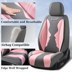 Coverado Car Seat Covers, Front Covers for Cars, Car Seat Cover Front Seats, Automotive Seat Cover, Waterproof, Leather Car Seat Cushion, Universal Interior Seat Protectors for Most Cars Black