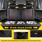 LINGVIDO Car Seat Covers Full Set (5 Seats) - Premium Perforated Nappa Leather, Waterproof Shield, Omni-Adapt Fit SUVs Sedans, Ultimate Family & Pet Protection