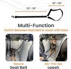 4Knines Headrest Dog Seatbelt – Adjustable Pet Seatbelt Tether for Car Travel with 360° Swivel Hook – Vehicle Safety Restraint for Small, Medium, Large Dogs – Durable & Easy to Install – Black