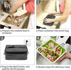 Portable Oven, 110V Portable Food Warmer Personal Portable Oven Mini Electric Heated Lunch Box for Reheating & Raw Food Cooking in Office, Travel, Potlucks and Home Kitchen (Gray)