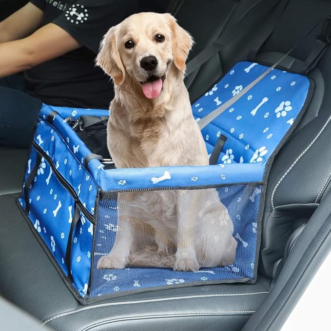 Myuilor Pet Dog Car Booster Seat Carrier,Portable Foldable Carrier with Seat Belt for Dog Cat up to 30lbs …
