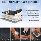 Coverado Front Seat Covers, Car Seat Covers Front Seats, Leather Seat Covers for Cars, Automotive Seat Covers Car Seat Protector Car Accessories Fit for Most Sedans SUV Pick-up Truck(Black&Brown)