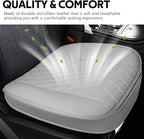 wuyaoyao Leather Car Seat Bottom Covers, Anti-Slip Front Seat Covers for Car, Auto Seat Cover Cushion Pad, Full Wrap Bottom Auto Seat Protector with Pocket Suitable for Most Vehicles (Gray)