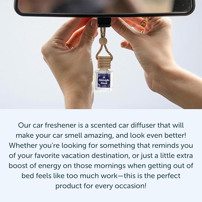 CE Craft Car Air Hanging Fragrance Oil Diffuser Car Air Freshener for Essential Oils, Scents, Long Lasting Automobile Diffuser Bottle (Midnight Musk)
