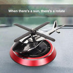 Focket Helicopter Car Air Fresheners Rotating, Solar Car Fresheners Airplane Car Perfume Decoration for Office Bar, Relieve Stress Alloy Car Essential Oil Diffuser for Home (Red)