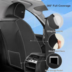Fit CX-30 Car Seat Covers for Select Mazda CX30 2020-2025, Full Coverage Leather, Airbag Compatible, Luxury Waterproof & All Weather Seat Protector, Front Pair Black+Gray