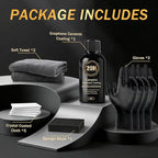 Ceramic Coating for Cars, 20H High-Grade Graphene Coating for Automobiles, Complete Detailing Kit, 10+ Years of Lasting Defense, Intense Glossy Look, Use After Washing & Polishing, 70ml