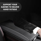 Stylish Car Center Console Cover,PU Leather Car Armrest Cover Prevent Scratches on Center Console,Universal Car Armrest Cushion Car Accessories Interior for Car SUV Truck (Black)