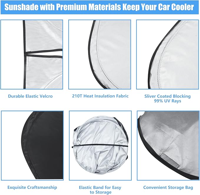 for Toyota Tacoma Windshield Sun Shade 2026 2025 2024-2016, Car Window Sunshade Fit Tacoma 2Dr 4Dr Pickup Foldable Limited 2Door 4Door Truck Sun Visor Protector for Toyota Tacoma Windshield