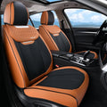 Coverado Seat Covers, Front Car Seat Cover, 2 Pack Breathable Nappa Leather Seat Cover, Waterproof Car Seat Protector, Car Seat Cushion, Universal Auto Seat Covers Fit for Most Cars (Brown&Black)