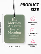Coquette Green Bow Christian Car Air Freshener 4 Pcs, Retro Sage Green Religious Hanging Air Freshener for Cars Closet Drawer Books, Christian Car Accessories Mirror Decor for Women