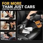 Car Leather Cleaner and Conditioner Kit, Leather Care Kit with Horse Hair Cleaning Brush - Safe for Car Interiors, Furniture, Boots, Bags & Apparel - Deep Cleaning, Non-Greasy Restorer