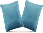 2 Pack Small Pillow, Memory Foam Mini Pillow 11 X 7 Inches for Travel, Sleeping, Nap and Neck, Knee, Lumbar Support, Tiny Cushion for Pet, Dogs (Lake Blue)