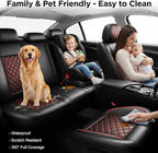 Fit RLX Car Seat Covers for Acura RLX 2013-2020 - Premium Leather, Waterproof, All-Weather, Airbag Compatible, Anti-Slip, Breathable, Easy Install, Seat Protectors, Full Set, Redline