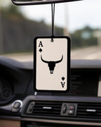Retro Western Car Air Freshener 4 Pcs Coconut Scented, Cow Skull Cactus Ace Card Cowboy Car Accessories Mirror Decor for Women, Western Hanging Air Freshener for Cars Closet Drawer Books