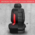 CAR PASS 3D Air Mesh Car Seat Covers Full Set, Breathable Sporty Rear Bench with Zipper for Armrest Box Universal Fit 95% Automotive SUV,Truck,Sedan Interior Cute Women Airbag Compatible, Black Red