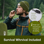 Emergency Sleeping Bag & LED Beanie Hat Set, Waterproof Thermal Mylar Bivy Sack, Portable Survival Gear for Hiking, Camping, Bug-Out Bags & Emergency Kits