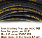 Twinkle Star 25FT Pressure Washer Hose with 3/8 Inch Quick Connect, High Tensile Wire Braided Power Washer Hose, 4000 PSI