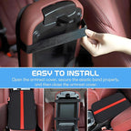 wuyaoyao Car Center Console Cover, 12.6"×7.87" PU Leather Armrest Cover for Cars, Stylish Auto Armrest Cushion Pad, Waterproof Vehicle Arm Rest Protector, Interior Car Accessories (Black+Red)