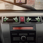 4 Pack Butterfly Car Air Fresheners Vent Clips Cute Air Conditioning Clips Decoration Rhinestone Vent Diffuser Clips Decor (Green)