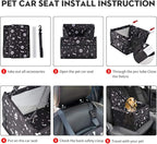SWIHELP Dog Car Seat Puppy Portable Pet Booster Car Seat with Clip-On Safety Leash and PVC Support Pipe, Anti-Collapse,Perfect for Small Pets