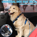 Dog Car Safety Harness,32 Inch/80 cm Double Clips Seatbelt Dog Leash，No Chew seat Belts for Dogs（2 Pack Blue）