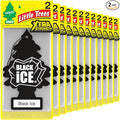 LITTLE TREES Car Air Freshener | Xtra Strength Provides Long-Lasting Scent for Auto or Home | Extra Boost of Fragrance | Black Ice, 24 Air Fresheners