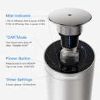 Waterless Essential Oil Diffuser Starter Kit with 4 x 10mL Fragrance Scent Oil, Smart Auto On/Off Car Diffuser Air Freshener, 1/8/24H Timer& 2 Mist Levels Scent Diffuser for Car(Sliver)