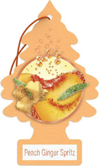 LITTLE TREES Car Air Freshener Hanging Tree Provides Long Lasting Scent for Auto & Home, Peach Ginger Spritz