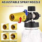 FENG PAI Pressure Washer Foam Cannon Gun Kit with Dual Connector Accessory, Car Wash Foam Gun for Car Washing and Cleaning, 1/4" Quick Connect with 7pcs Nozzles, Dual Adjustable Snow Foam Lance
