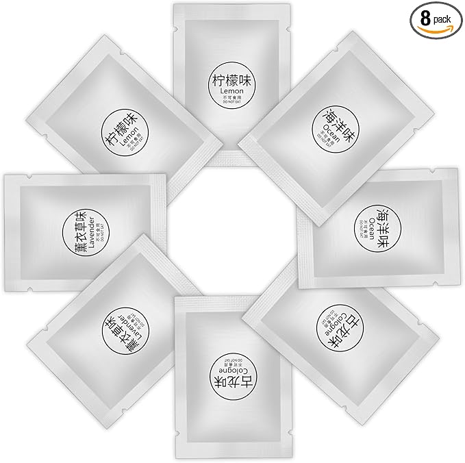8 Packs Car Air Vent Clip Refills Solid Fragrance Pads, 4 Scents Replacement Tablets Long Lasting Freshener for Cars(Included Lemon, Ocean, Cologne, Lavender)