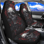 ELEQIN Gothic Raven Skull Car Seat Covers Two Front Only for Car, Automotive Interior Covers, Quick Setup Universal Fit Seat Covers for Car, Truck, SUV
